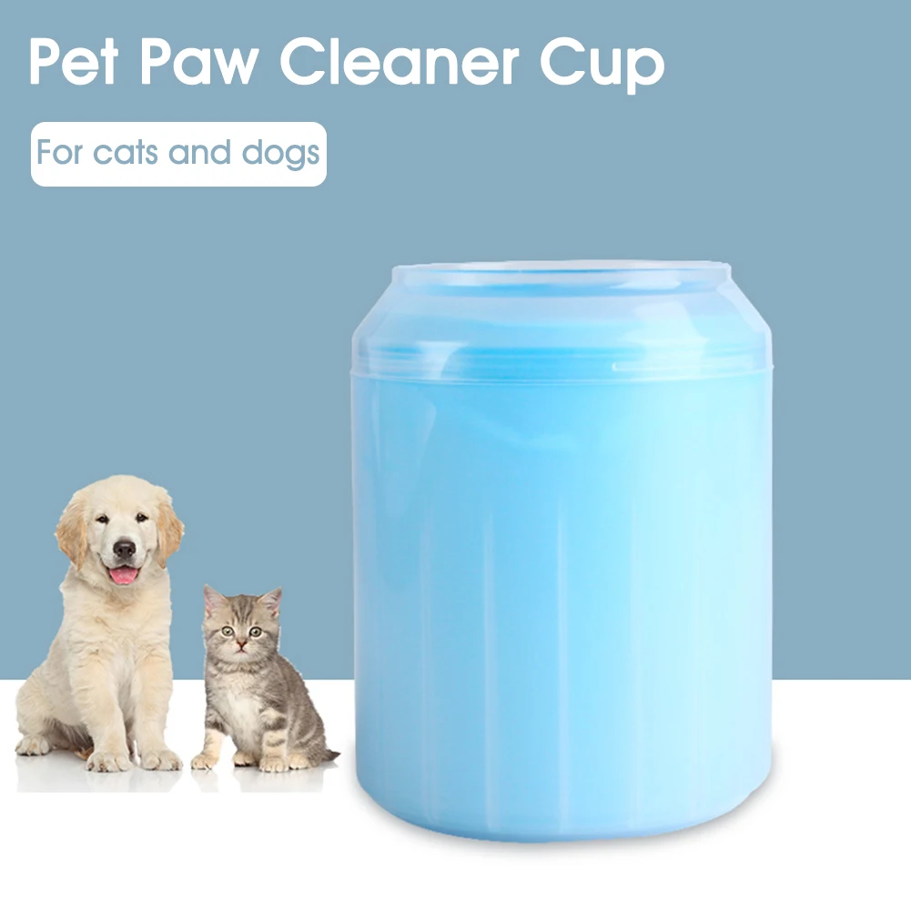 Limpiador de pies de perro, cepillo portátil para mascotas, taza limpiadora de patas de perro con cerdas de silicona suaves y toalla gratis, 3 tamaños
