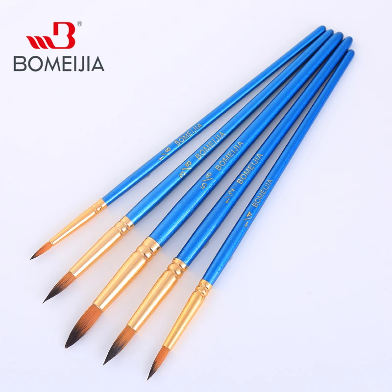 5Pcs Paint Brushes Set Nylon Painting Brush Short Rod Oil Acrylic Brush Watercolor Pen High Quality Professional Art Supplies