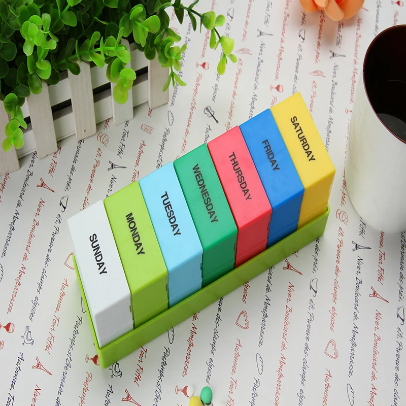 28 grids pill case capsule storage box 4 times a day pill organizer  weekly 7 days colorful plastic portable pill box