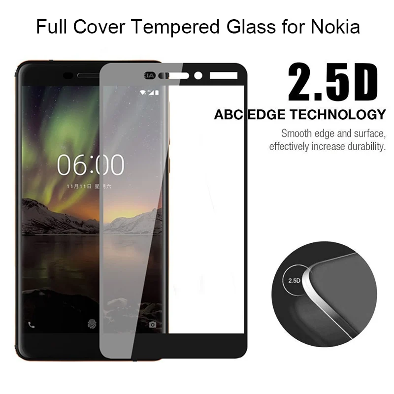 Screen Protector on Nokia 1 2 3 5 6 2018 Tempered Glass for Nokia 2.1 3.1 5.1 6.1 Protective Glass for Nokia 7 Plus