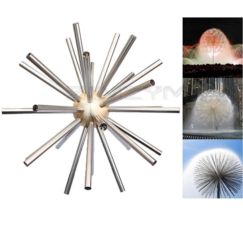 3 inches Stainless Steel &Copper Dandelion Type Fountain Nozzle Outdoor Crystal Ball Sprinkler Park Landscap 2.8m Spray height