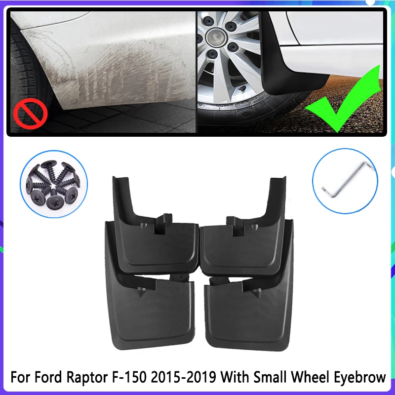 4 PCS Car Mud Flaps for Ford Raptor F150 F-150 F 150 2015~2019 2016 2017 Mudguard Splash Guards Fender Mudflaps Auto Accessories