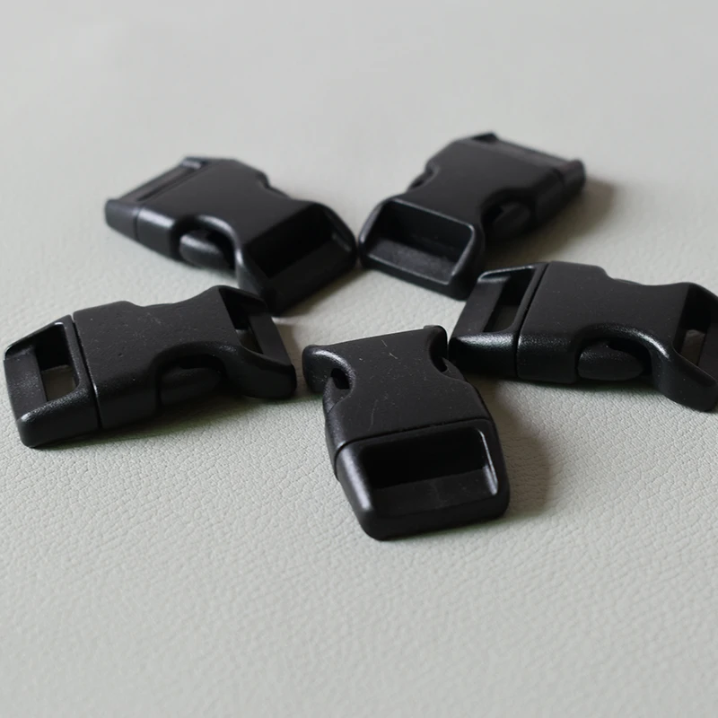 10 Pcs/Packet Black Plastic Safety Quick Release Buckles 3/8 in (15mm) Wide DIY Personal sewing dog collar accessory