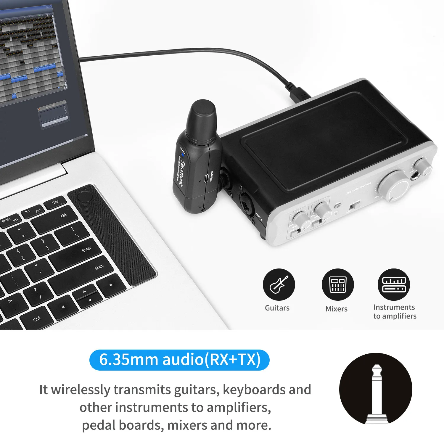 Imagem -04 - Sarasmonic Blink800 b3 5.8ghz Digital Sistema de Microfone sem Fio para Guitarras Misturadores de Áudio Instrumentos Amplificadores Streaming