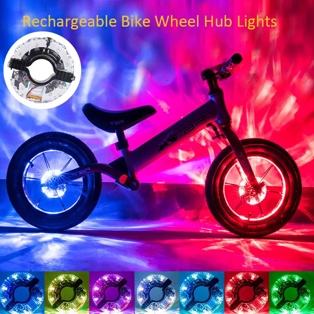 LED Bicycle Light Child Balance Bike Flash Light Charging IP65 Waterproof Wheel Axle Night Riding Wheel Light Bicycle Neon Light