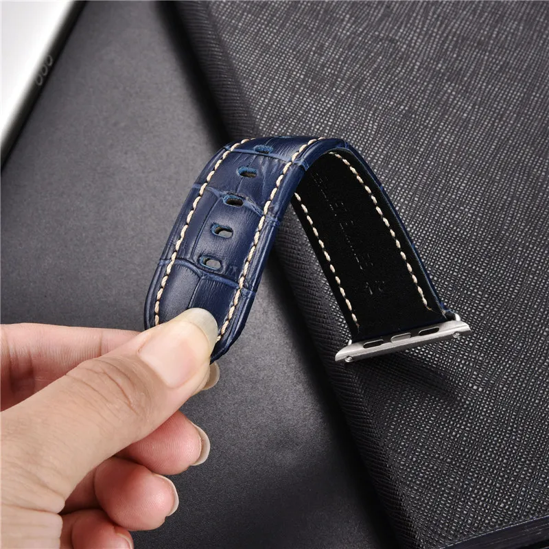 Casual Leather Watch Straps For Apple Watch Series 5/4/3/2/1 Handmade Replacement Strap 44mm 42mm 40mm 38mm Band For Iwatch