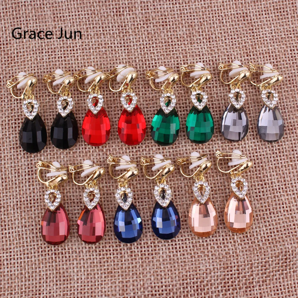 Rhinestone Crystal  Clip on Earrings and Drop Earrings for Choose Statement Earrings Factory Direct Wholesale