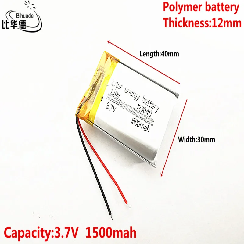 Good Qulity 3.7V,1500mAH,123040 Polymer lithium ion / Li-ion battery for TOY,POWER BANK,GPS,mp3,mp4,cell phone,speaker