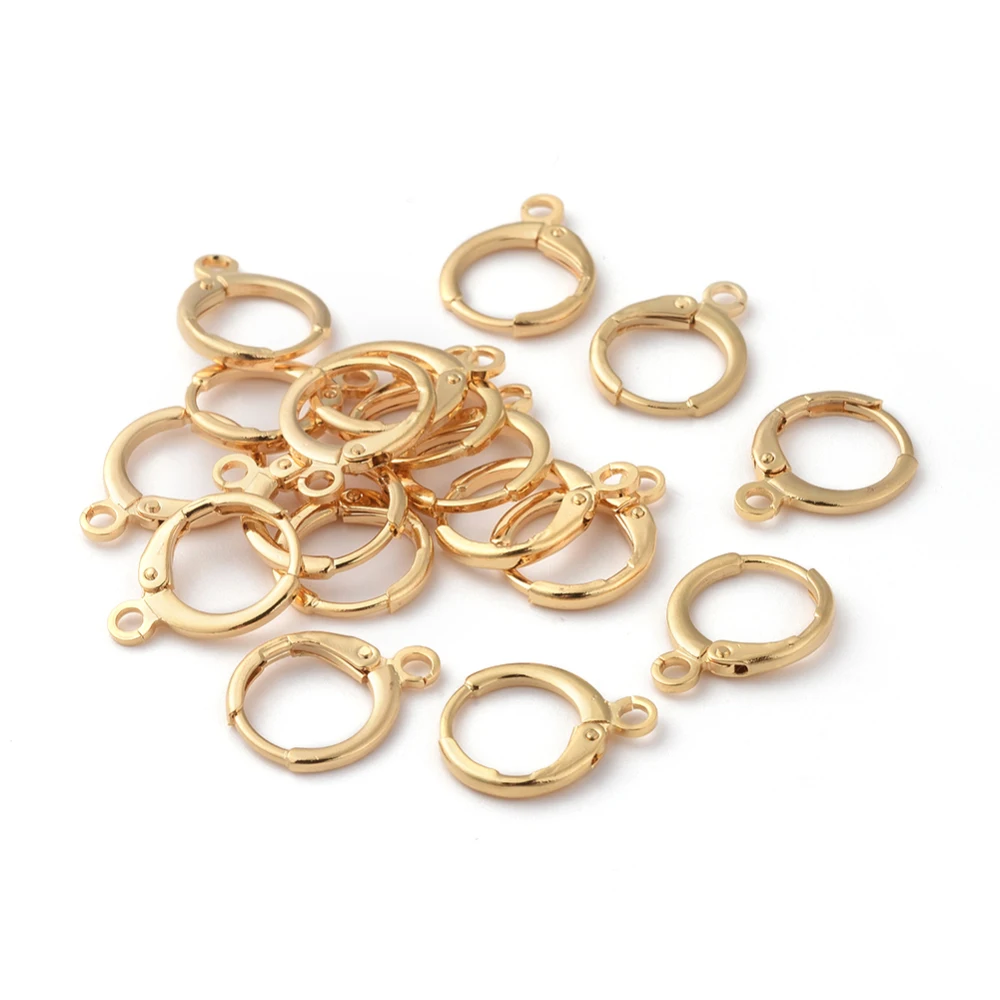 

20pcs Brass Huggie Hoop Earring Findings Accessories for Women Fashion Dangel Earring DIY Making,15x11.5x2mm,Hole:2mm,Pin:0.8mm