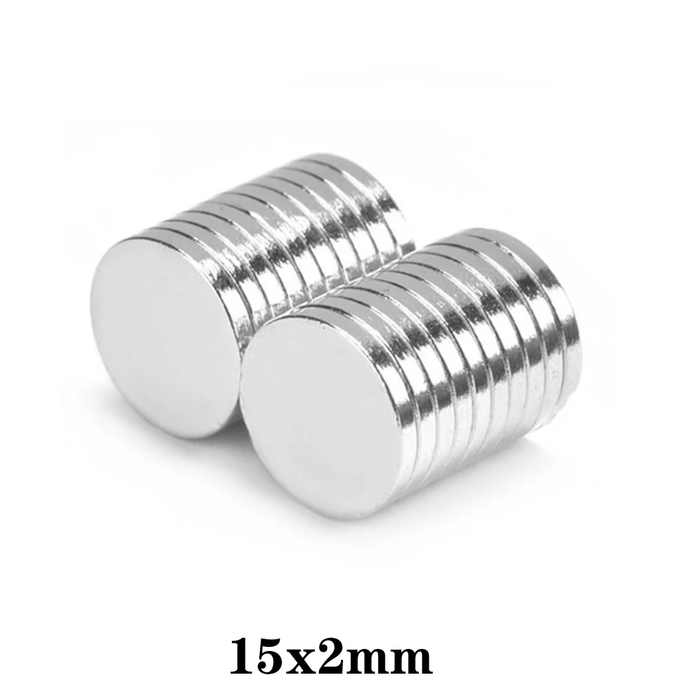 10/20/50/100/150pcs 15x2 mm Strong Magnets 15mmx2mm Small Round Permanent Magnet 15x2mm Thin Neodymium Magnet Magnetic 15*2