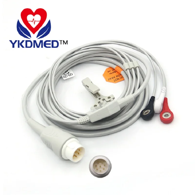 

Compatiblr with patient monito 8pin one-piece patient cable with 3 leads ,ecg medical accessories ,Free shipping!