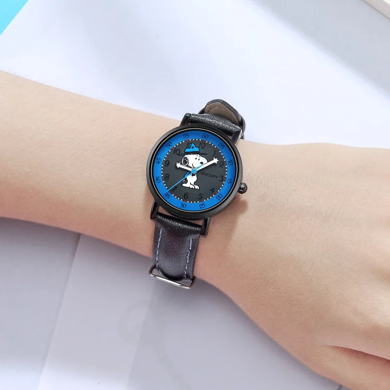 Snoopy-reloj de pulsera de cuarzo Miyota japonés para niño y niña, cronógrafo con esfera de grafiti, resistente al agua, informal, Original, regalo