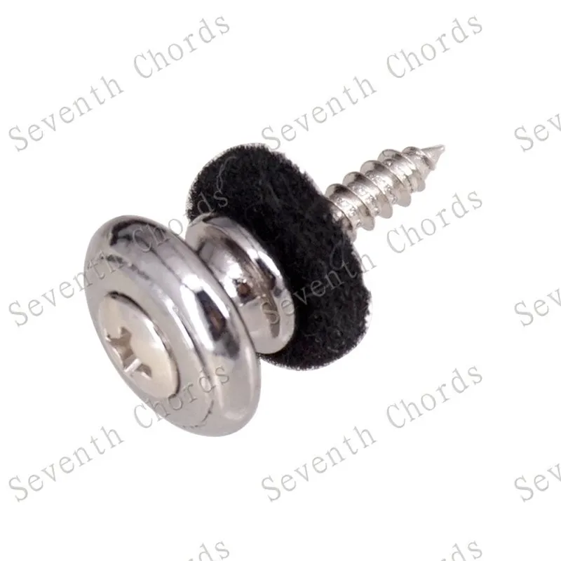 5 Stück/Set Verchromte Silberne Gitarrengurtschlösser für Akustik-, Elektro- und Bassgitarren, Gitarrenzubehör, Musikinstrumententeile – Detail 4
