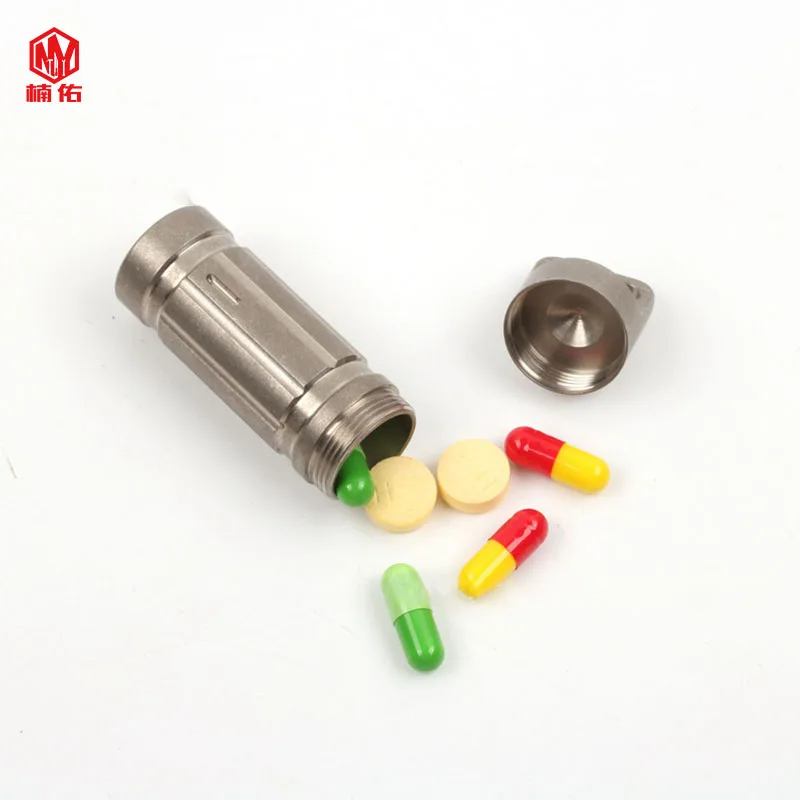 1PC Titanium Alloy Small Waterproof Sealed Warehouse Container Tank Outdoor Multifunction EDC Tools Mini Medicine Bottle