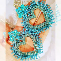 2021New Jewelry Women Enthic Aretes Boho Dangle Earrings For Women Beads Heart Drop Earring Statement Earing Jewelry Gifts