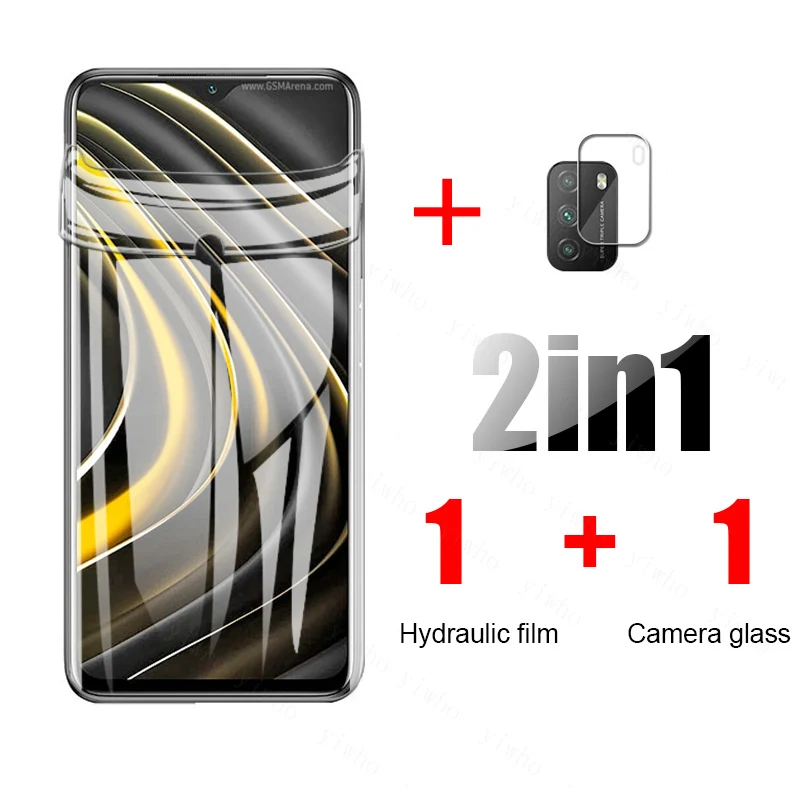 Protecteur d'écran, Film Hydrogel pour Xiaomi PocoM3 Pocophone Little M3 Nfc 6.53 pouces caméra Len Note de sécurité en verre