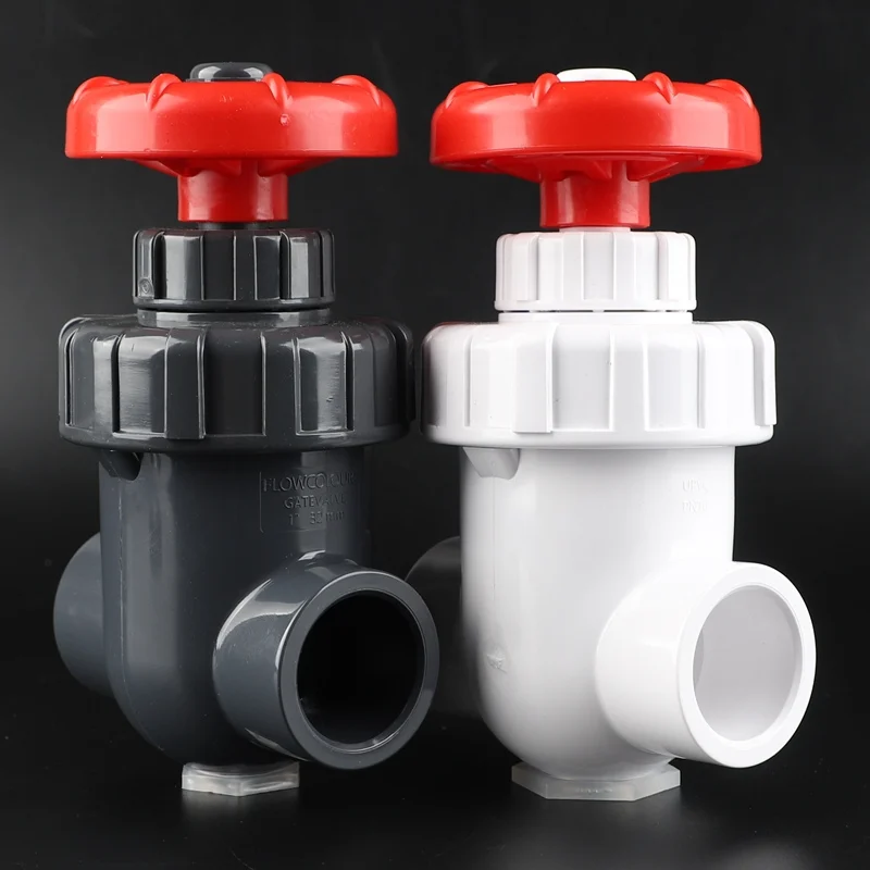 2 Colors I.D 20~40mm Hi-quality Flow Control PVC Sluice Valve Garden Irrigation Aquarium Accessories Precision UPVC Gate Valve