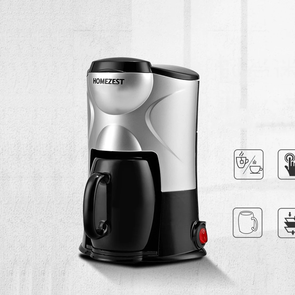 Portable Single K Cup Electric Coffee Maker, American Drip Coffee Maker, Tea Machine, Home, Office, Personal Use（EU plug）