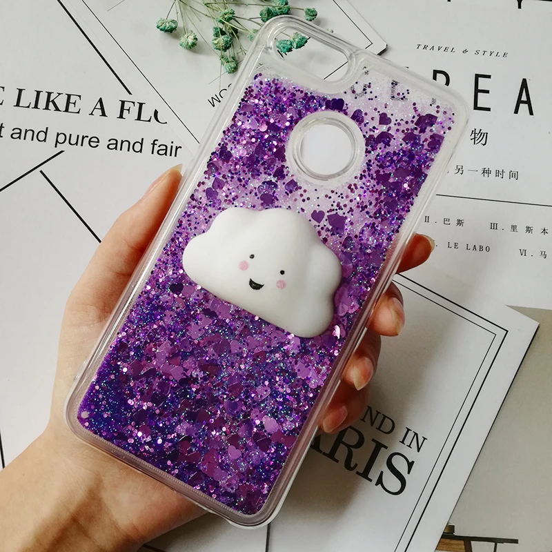 3D Squishy Cat Case dla Xiaomi 10 9 Pro 5X 6X luksusowe Glitter Quicksand etui na telefony dla Redmi Note 9 Pro Max 8T 8A K30 okładka Coque