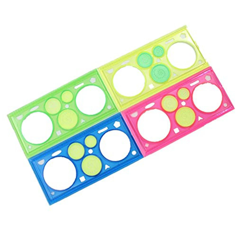 XRHYY Painting Ruler Transparent Million Flower Drawing Template Ruler Versatile Ruler For Children School Kids (Random Color )