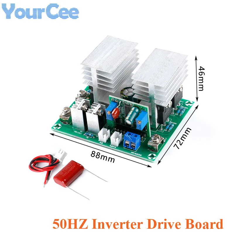 50HZ Inverter Drive Board Module Single 12V Boost Step Up 220V Transformer Conversion Board Bridge Type 500W with Stabilized