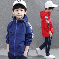 Spring jacket for boys 3-15T children hooded autumn windbreaker teenage clothes big boys sport coat boys outfit zipper jacket