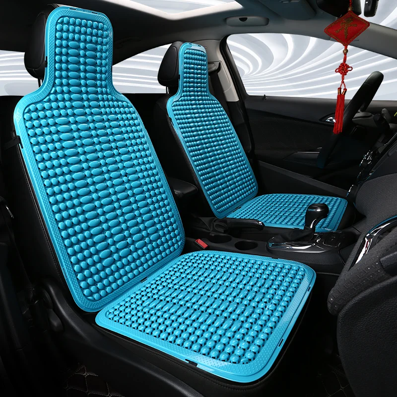 Universal Summer Car Seat Cool Cushion PVC Beaded Massage Automobile Chair Cover With Soft Waist Mat Breathable Durable 1Pcs