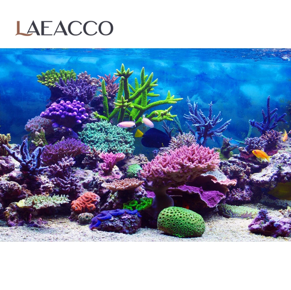 Laeacco Summer Backdrops For Photography Sea Water Surface Wave Baby Children Birthday Party Aquarium Background Photocall