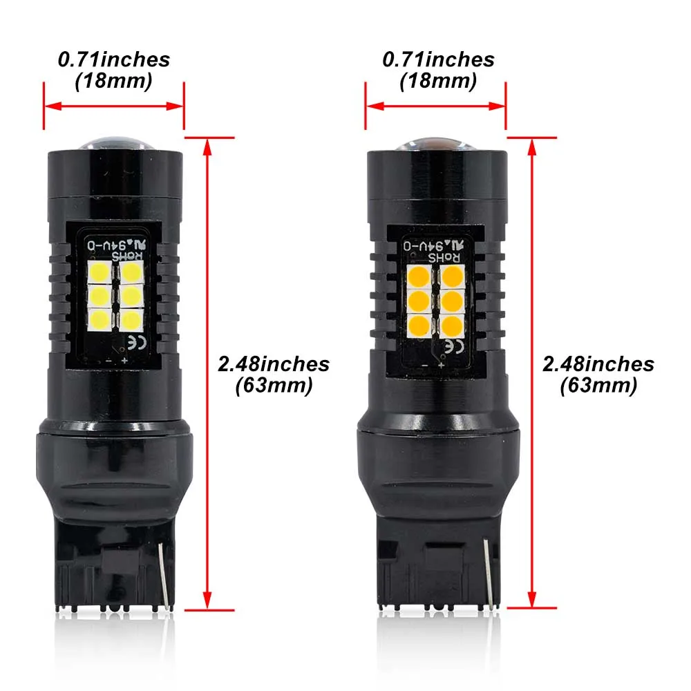 2X Do VW Passat B8 2015 2016 2017 2018 2019 2020 2021 2022 Żarówka LED DRL do jazdy dziennej Canbus No Error W21W T20 7440 — zdjęcie 5