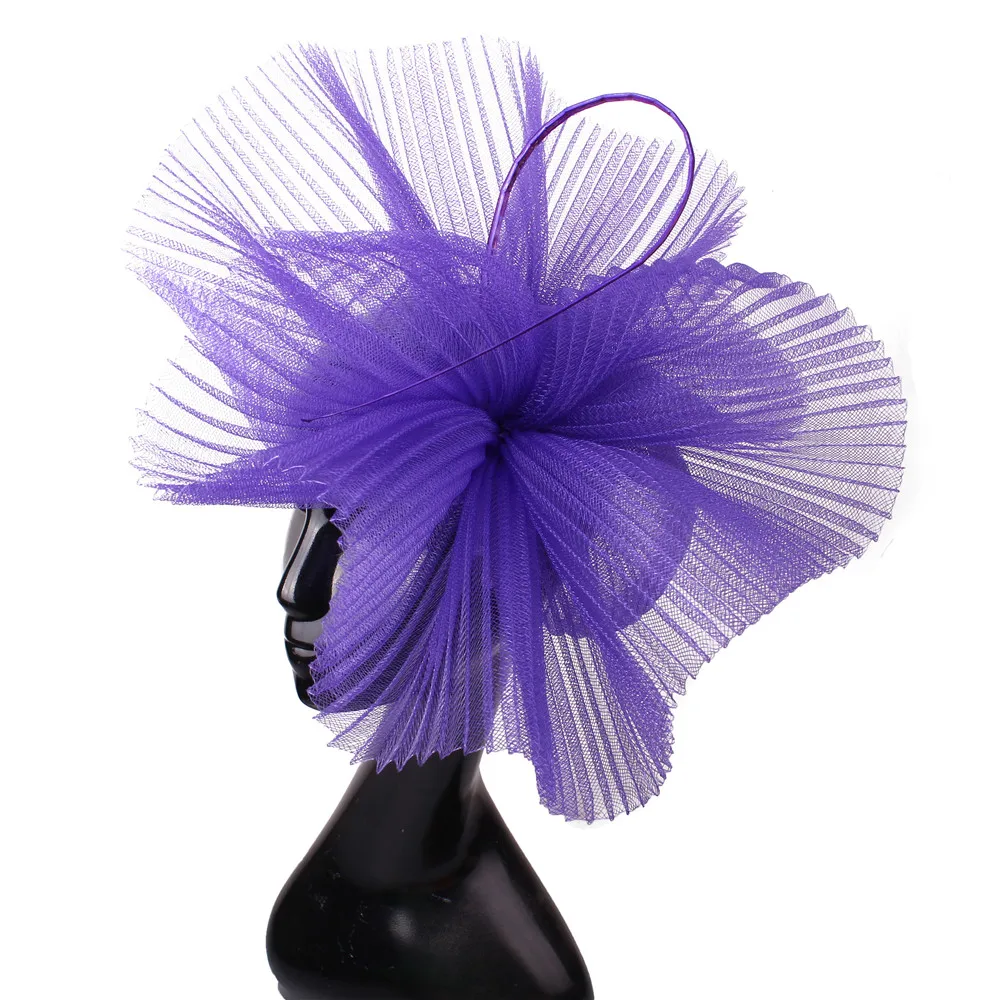 Eleganckie panie Millinery czerwony Fascinator kapelusz kobiety moda śubne nakrycie głowy pałąk na kościół koktajl panie akcesoria do włosów