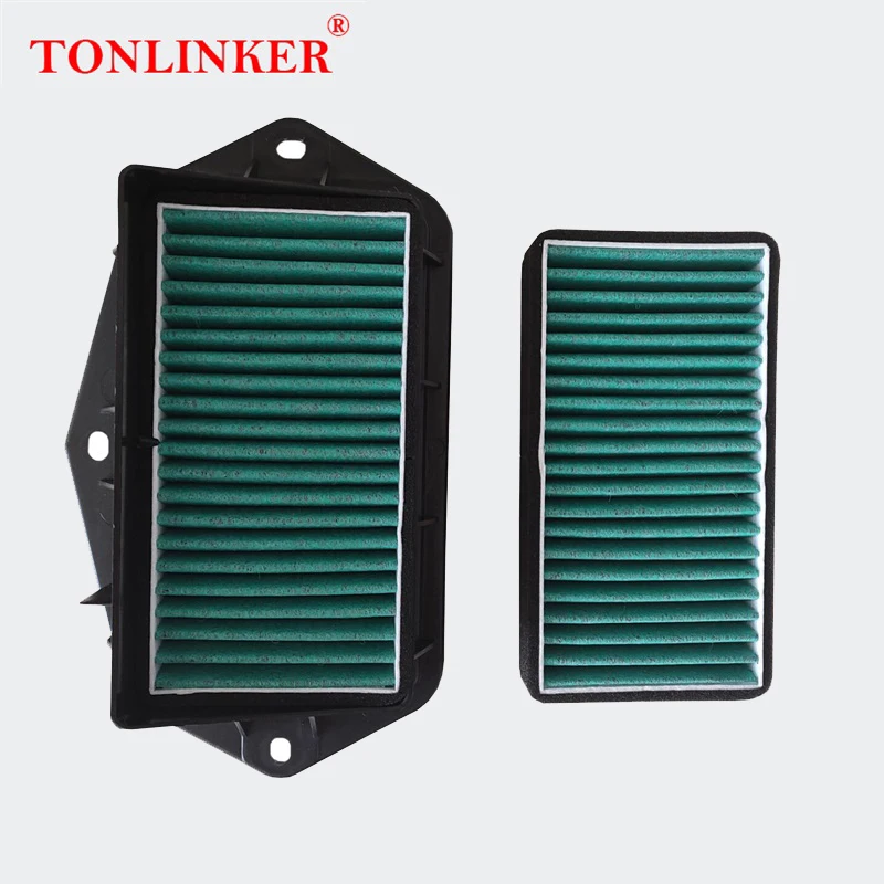 

TONLINKER 3 Holes Air Filter For Vw Passat Golf Touran For Skoda Octavia Yeti Altea Leon Anti-PM2.5 External Green Filter 98%