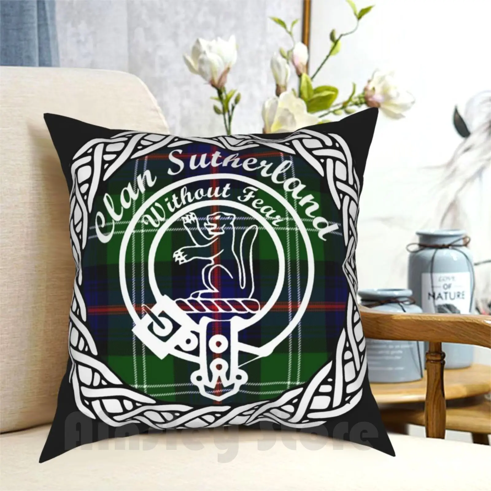 Sutherland Scottish Clan Surname Last Name Pillow Case Printed Home Soft Throw Pillow Sutherland Heraldry Coat Of Arms