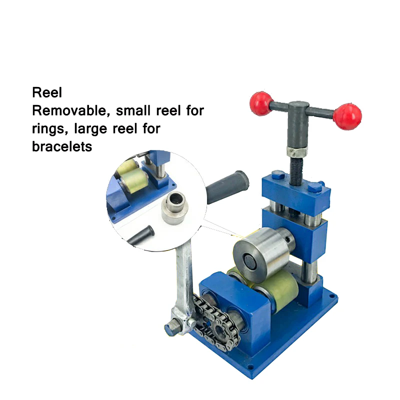 Manual Bracelet Ring Pressing Machine Stainless Steel Rolling Machine Gold Jewelry Tools Hand-operated Flat Bending Machine