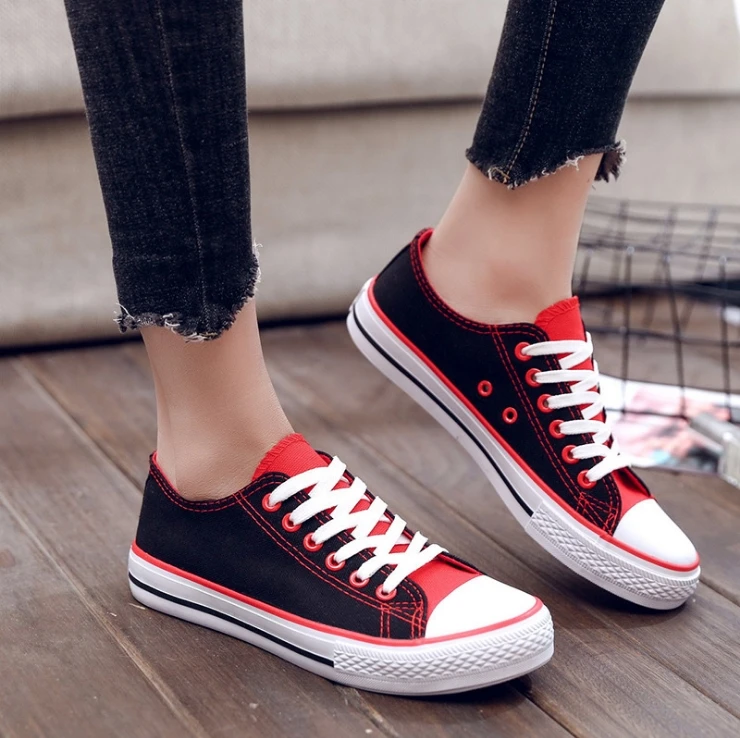 Spring Autumn New Women\'s Shoes Flat-bottom Retro Canvas Shoes Female Students Leisure Fashion Skateboard Shoes Womens Sneakers