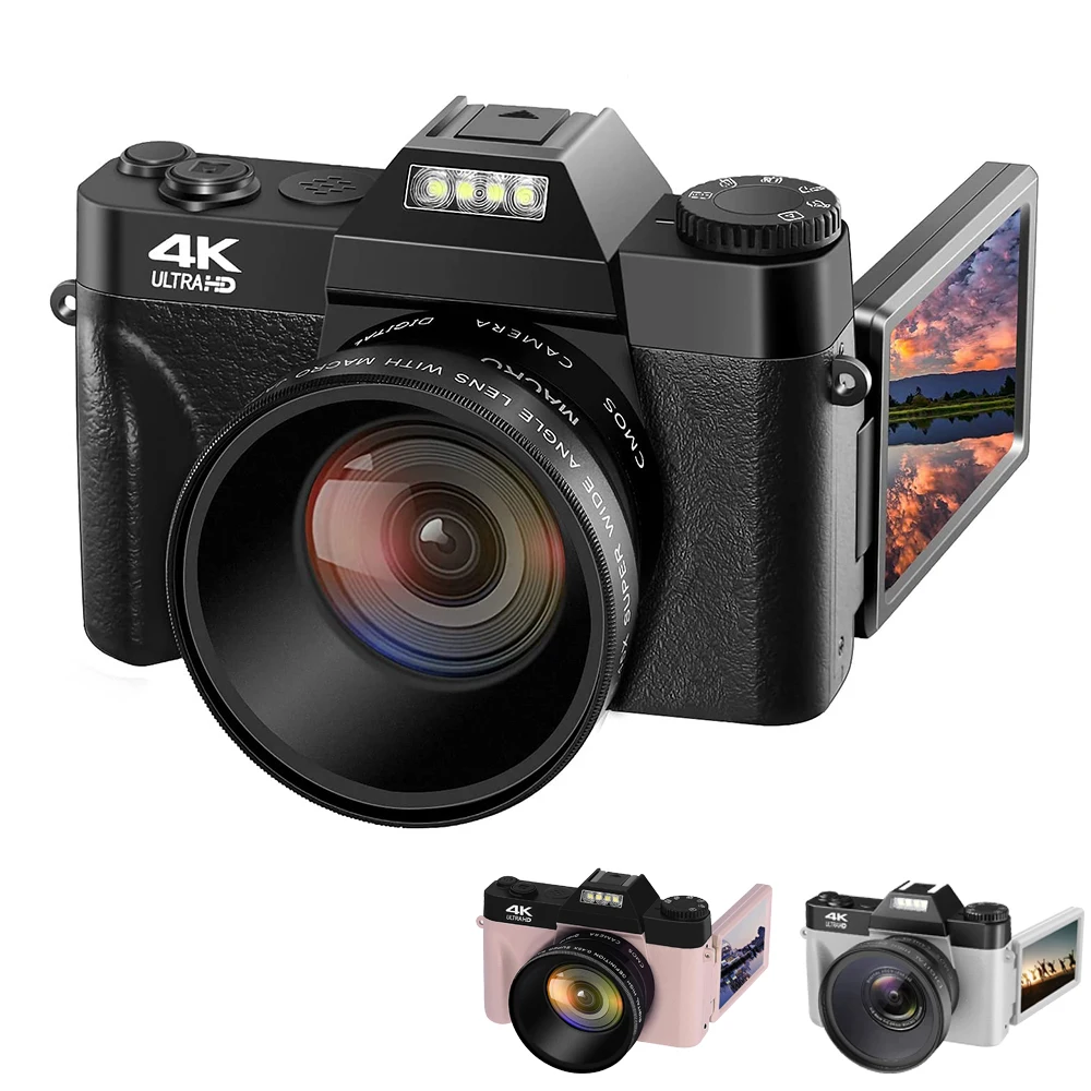 

4K Full HD Digital Camera 3inch 48MP 16X Digital Zoom Flip Screen Autofocus Professional Camcorder for Photography on YouTube