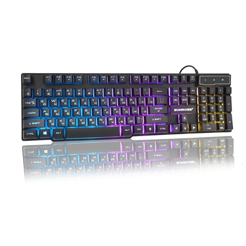 

Russian Gaming Keyboard Imitation Mechanical Keyboard Wired USB Game keyboards with Backlight Gamer Keyboard for Computer