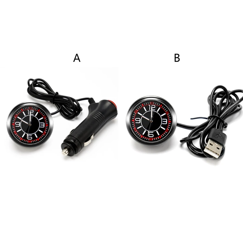 Universal Pocket Stick-On Clock Car Dashboard Clock Quartz Luminous Clock for Cars Home Boats