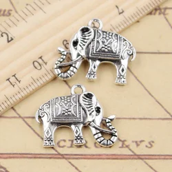 10pcs Charms Long Nose Elephant 21x24mm Tibetan Silver Color Pendants Antique Jewelry Making DIY Handmade Craft