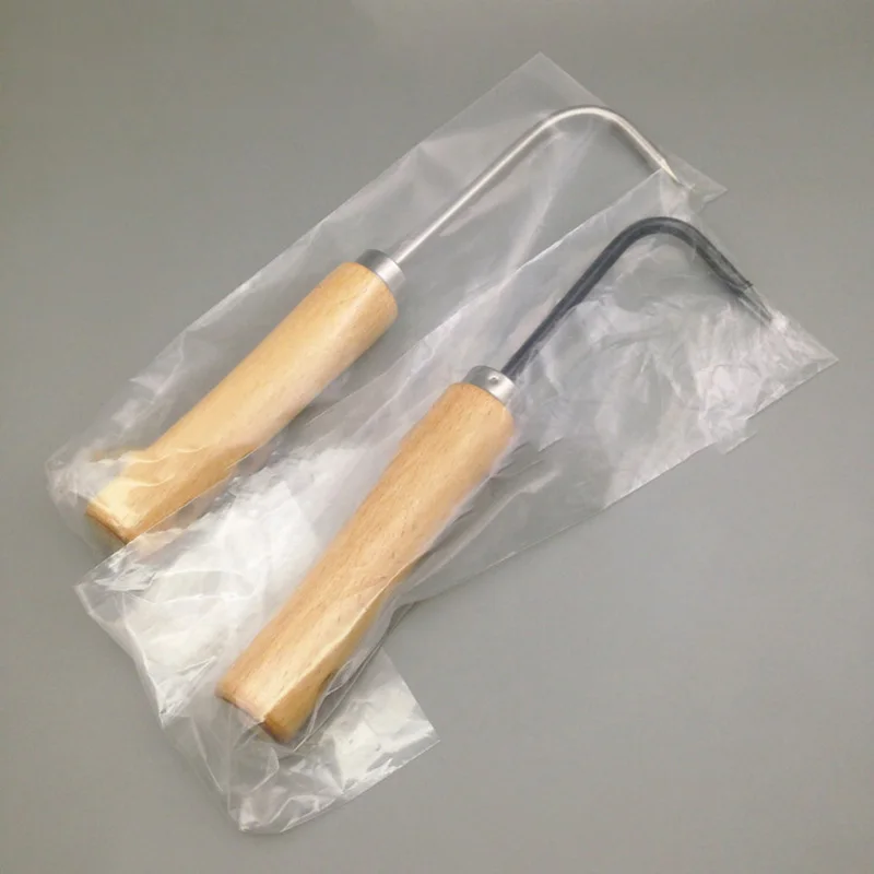 Gancho de raíz de una sola garra con mango de madera, Extractor de raíces, gancho de deshierbe para bonsái, gancho de deshierbe, herramienta de aflojamiento de jardinería