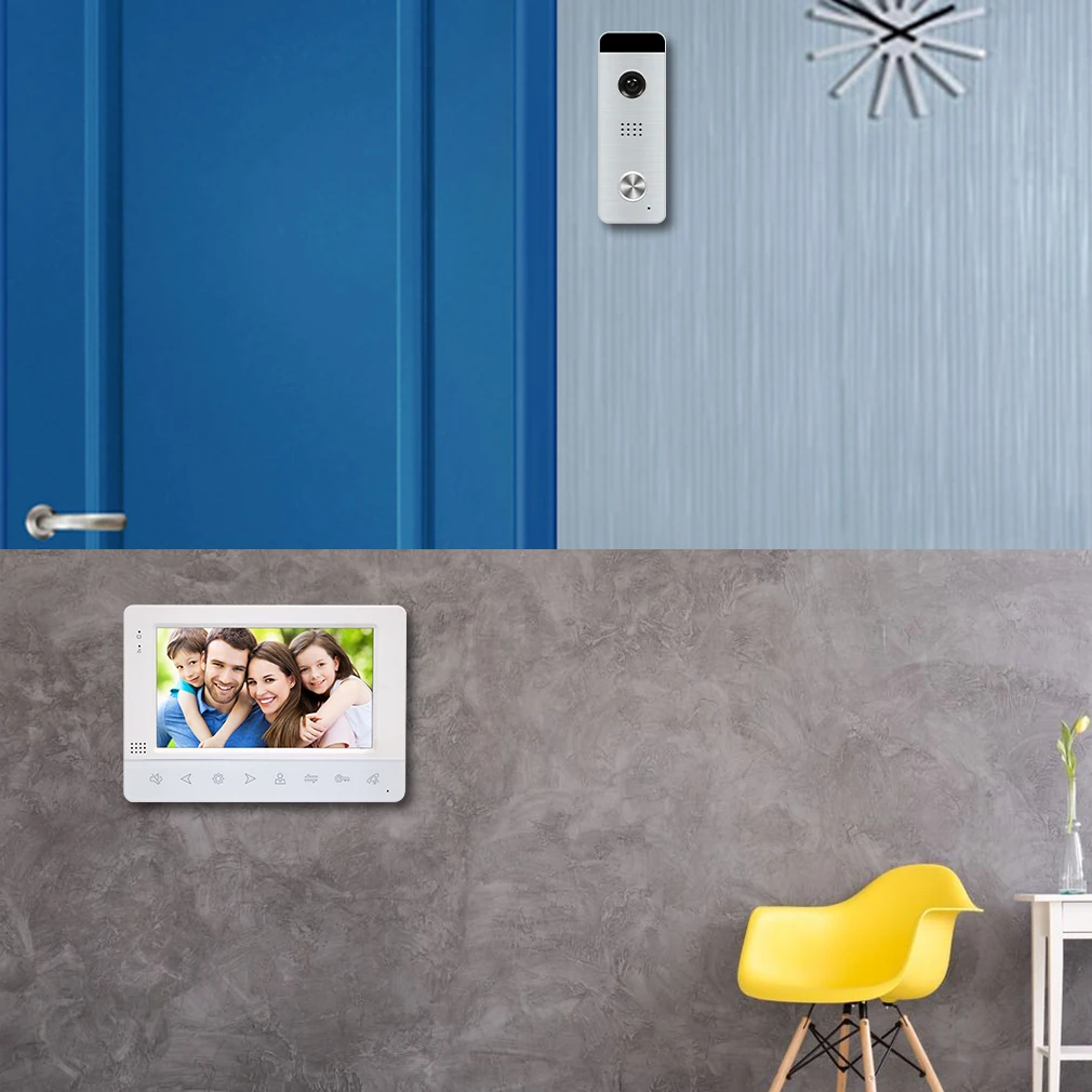 Joytimer Home Video Intercom Video Tür Telefon für Wohnung 7 "Monitor 1200TVL Türklingel Kamera mit Motion Erkennung, auto Rekord