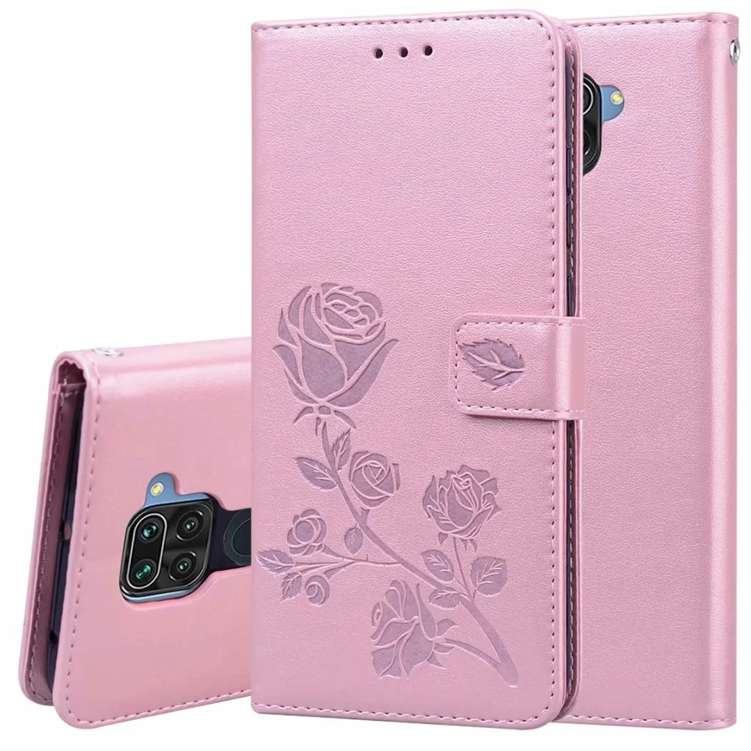 Rose Wallet Leather Case on redmi Note 9S 9 Pro 8Pro 8T 7 Flip Girls Case on Redmi 9A 9 9C 8 7A 8A GO Cover for xiaomi Mi 9T Pro