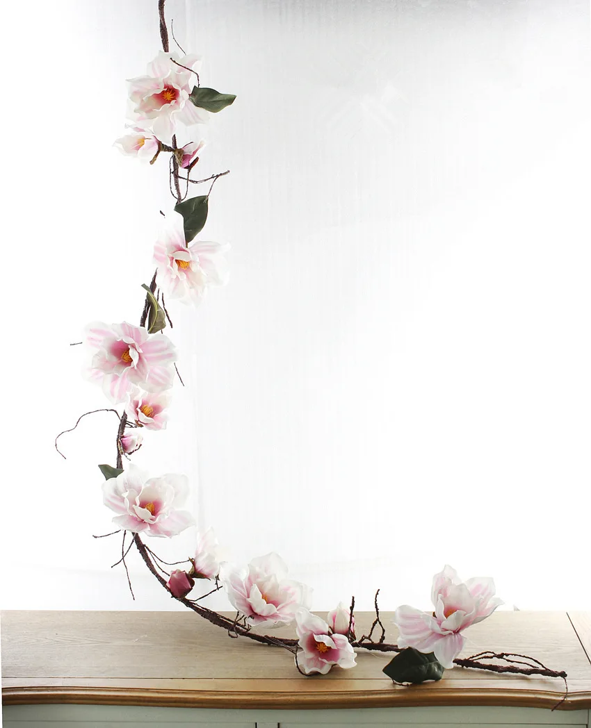 5.9 Foot Artificial Flower Rattan Flower String Magnolia Flower Decoration Bedroom  Vine