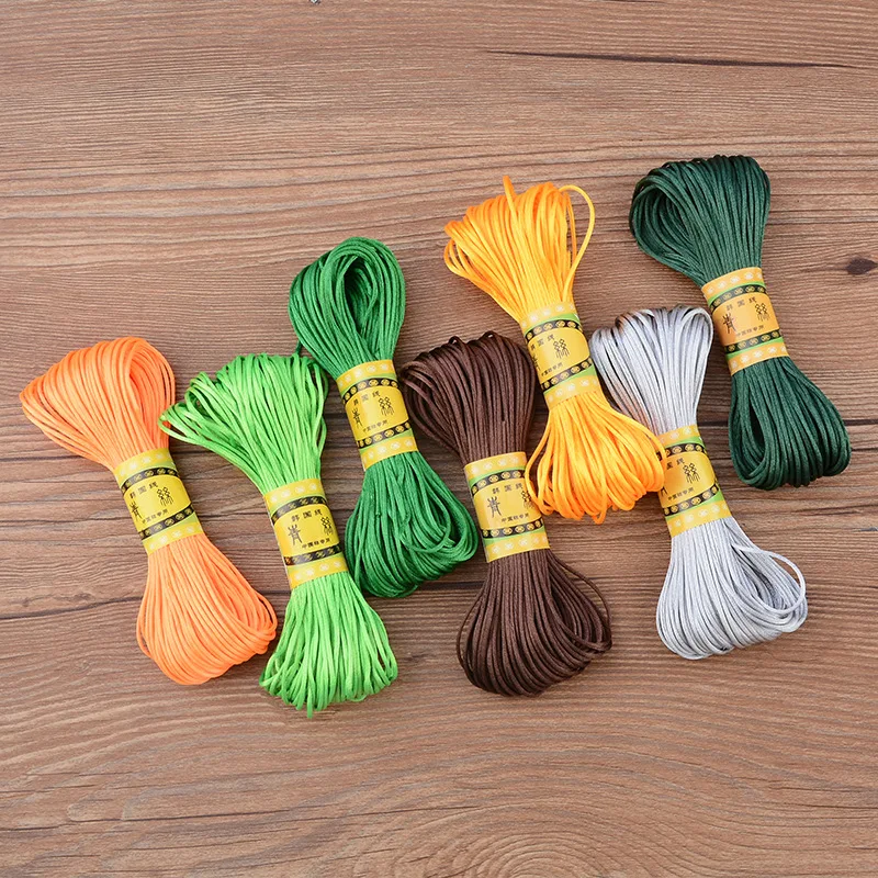 New Nylon Rope 20M/Lot Satin Cords 1.5mm DIY String Accesories Baby Silicone Teething Plastic Clip Baby Teether Wholesale