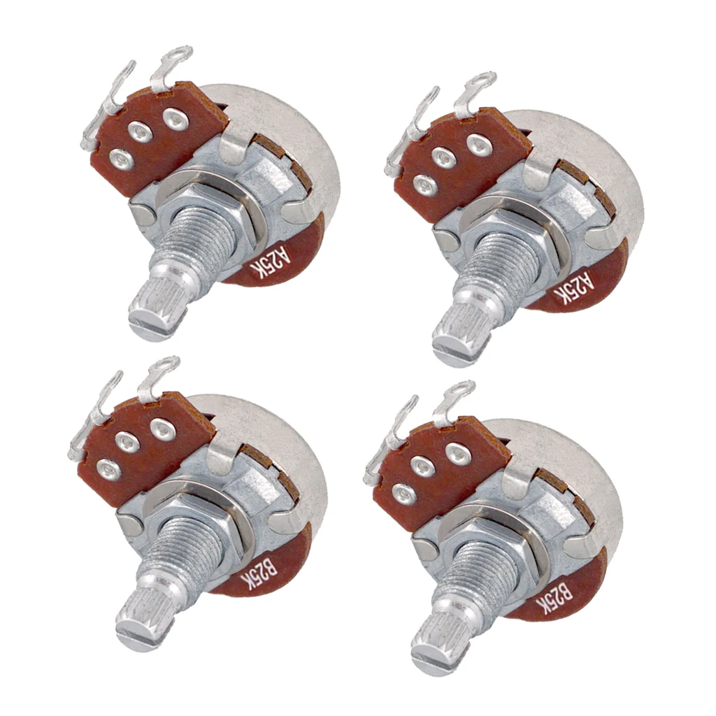 Guitar Potentiometer Audio POTS A25K B25K OHM Tone Volume Replacement for Electric Guitar Pack of 4