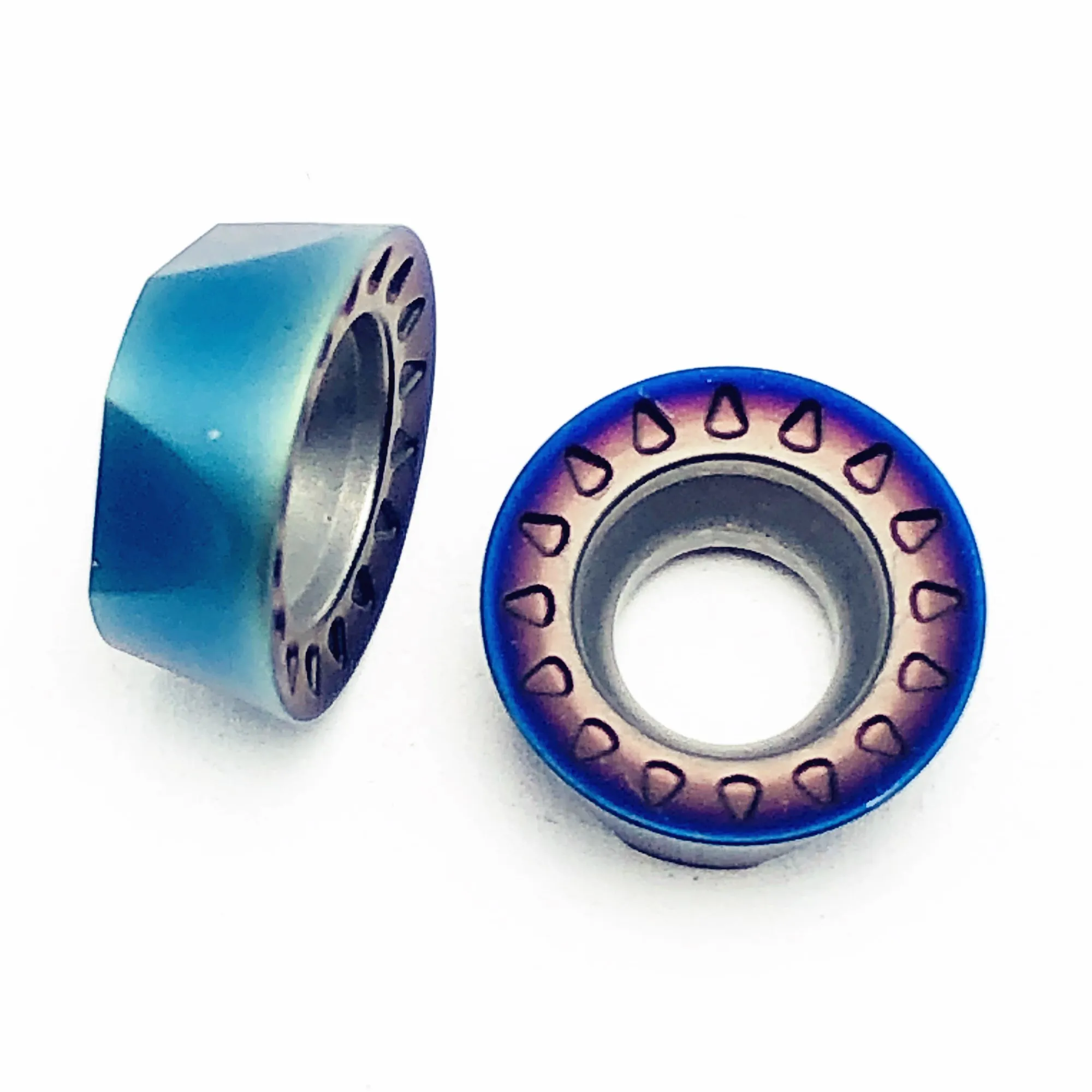 RPMT10T3MOE Colorful Nano Blue High Hardness Carbide Tool Hardened Steel CNC High Quality Cutting Tool RPMT 10T3 Milling Blade