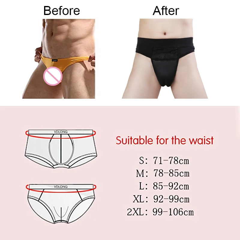 Men Hiding Gaff Panties Body Shaper Briefs Fake Vaginal Pad for Crossdressing Male underwear for Transgender Shemale