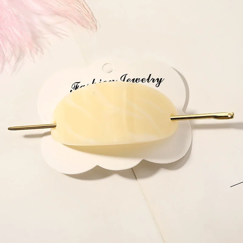 Fashion Oval Acrylic Hair Stick For Women Korean Ponytail Hair Clip Girls Hair Accessories Simple Hairstyle Hairpins Headwear