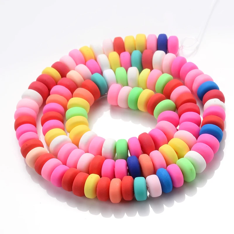 New 7mm 11 Colors Ellipse Clay Beads Charm Polymer Clay Spacer Loose Handmade Beads For DIY Bracelet Necklace Accessories