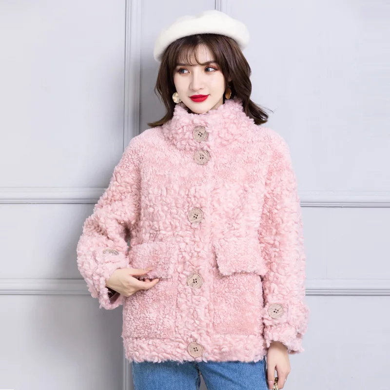 Winter Women Real Fur Coat 100% Wool Jacket Furry Korean Fashion Womens Coats Chaquetas Mujer 2020 K1921 KJ3768