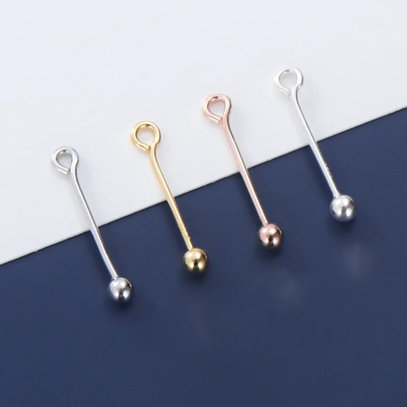 1pc/lot 925 Sterling Silver Pendant Connector Clasp Buckle Round Bead Silver Clasps Hook Connection Beaded Charm DIY Jewelry